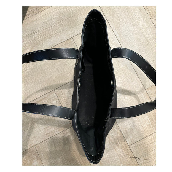 Stefano Serapian Milano 04 Two-Handle Black Canvas and Leather Tote - Picture 8 of 12